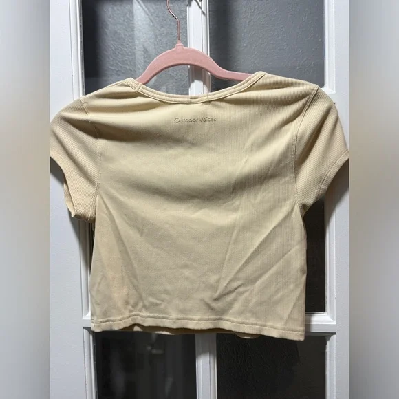 NWOT Outdoor Voices Ribbed Short Sleeve Cropped Tee - Picture 8 of 10